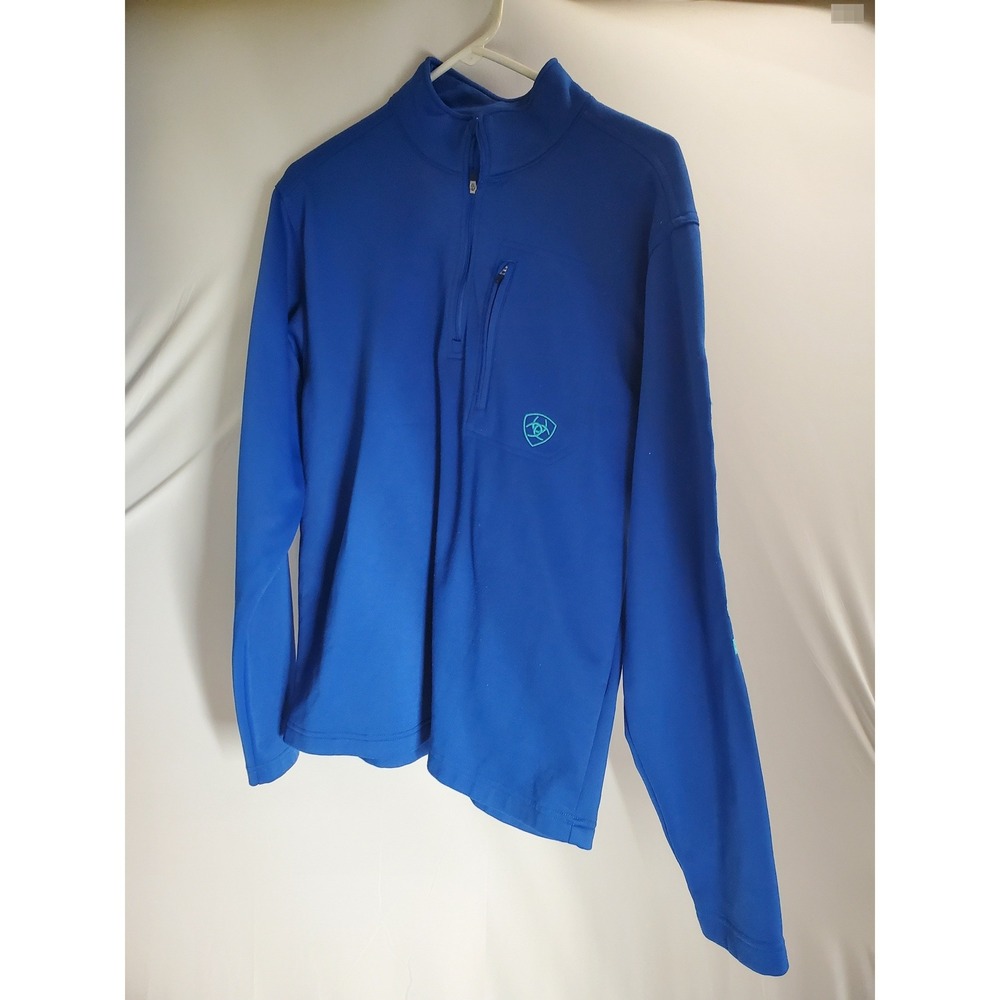 Ariat AriatTEK Cold Series Mens Small Blue Quarter Zip Fleece Pullover Jacket